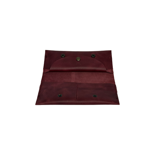 Telefon Bölmeli Deri Cüzdan Bordo