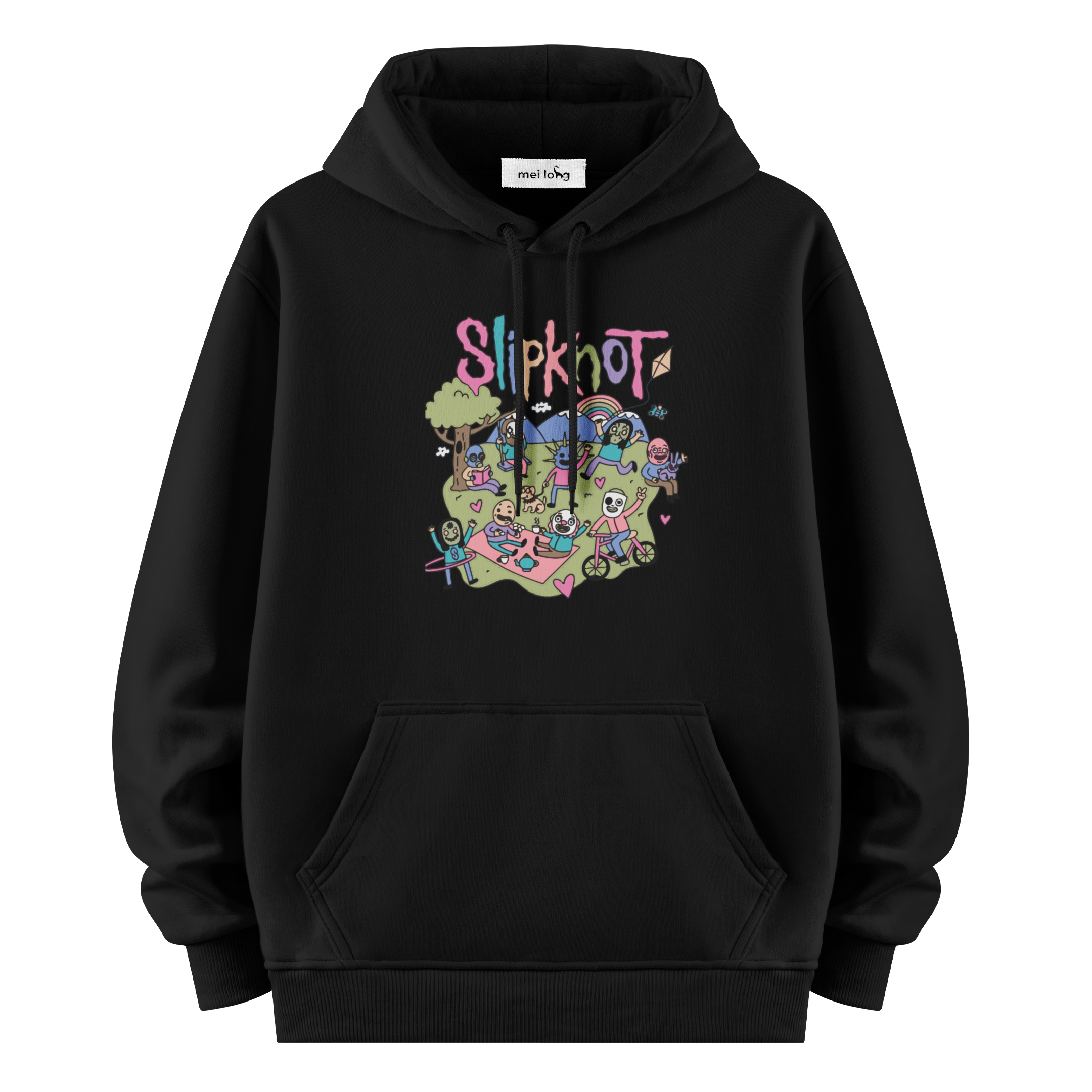 Mei Long-Unisex Normal Kalıp Colorado Baskılı Hoodie Kapşonlu